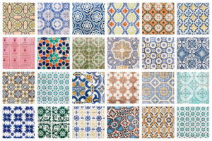 Différents types de motifs de carrelage en forme de mosaïque